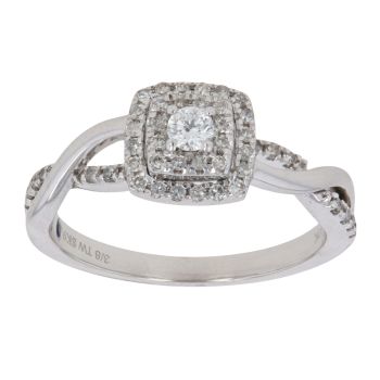 9ct White Gold 0.33ct Brilliant Cut Diamond Cluster Ring