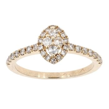 9ct Yellow Gold Diamond Marquise Cluster Ring by Anya Belle