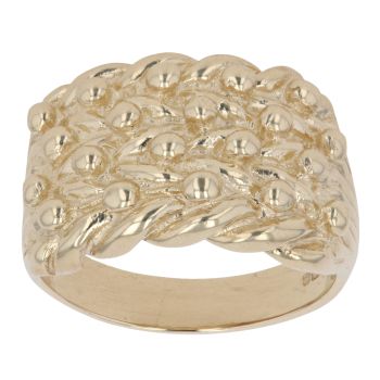 9ct Yellow Gold Four Row Keeper Ring