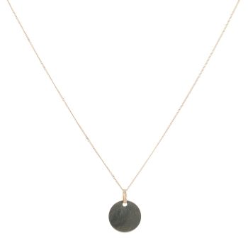 9ct Yellow Gold Disc Fancy Pendant and Chain 18"