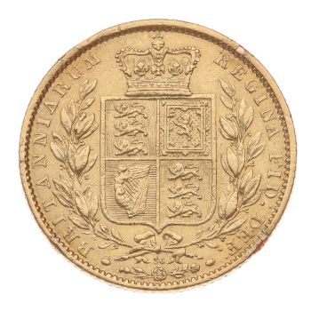1864 Victoria Young Head Shield UK Full Sovereign Coin