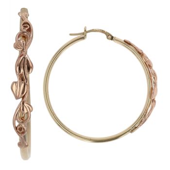 9ct Yellow and Rose Gold Clogau Tree Of Life Hoop Earrings