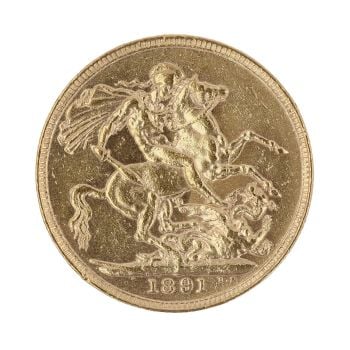 1891 Victoria Full Sovereign Coin