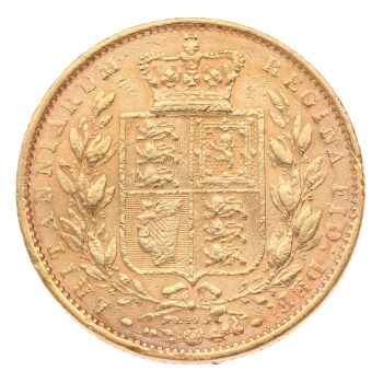 1864 Victoria Young Head UK Full Sovereign Coin
