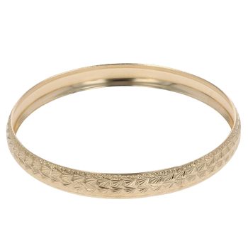 9ct Yellow Gold Patterned Bangle