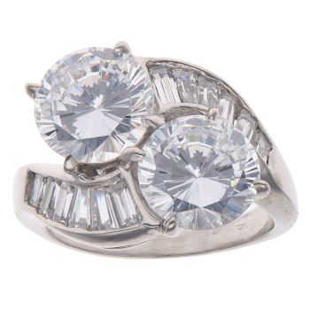 14ct White Gold Cubic Zirconia Fancy Ring