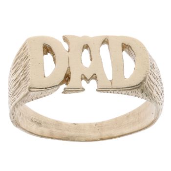 9ct Yellow Gold Patterned Dad Ring