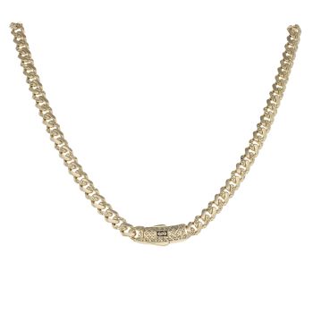 14ct Yellow Gold Monaco Classic Alternate Flex Lock Curb Chain 18"