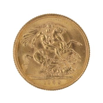 1962 Elizabeth II Decimal Portrait UK Full Sovereign Coin