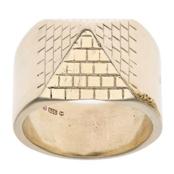9ct Yellow Gold Pyramid Signet Ring