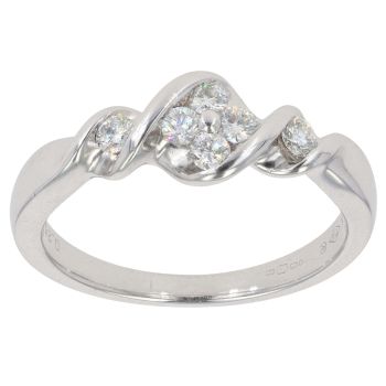 18ct White Gold 0.25ct Brilliant Cut Diamond Cluster Ring