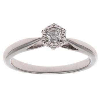 9ct White Gold 0.15ct Diamond Solitaire Ring