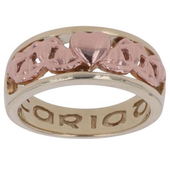 9ct Yellow and Rose Gold Heart Clogau Ring