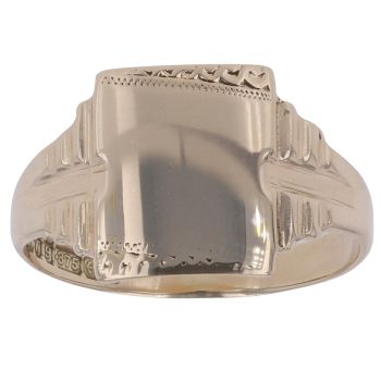 9ct Yellow Gold Patterned Signet Ring