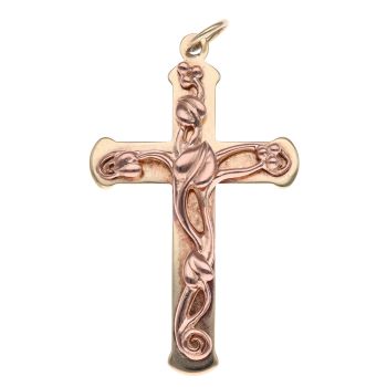 9ct Yellow and Rose Gold Clogau Tree Of Life Cross Pendant