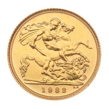 1982 Elizabeth II Half Sovereign Coin