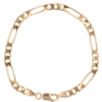 9ct Yellow Gold Figaro Bracelet 7"