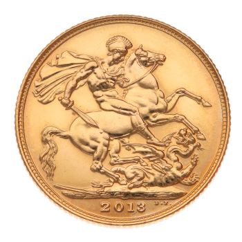 2013 Elizabeth II Fourth Portrait UK Full Sovereign Coin