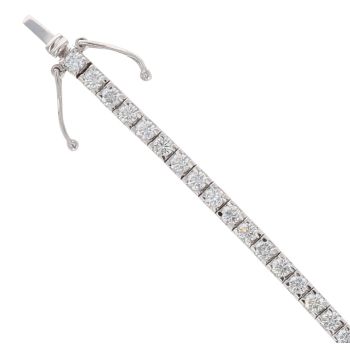 18ct White Gold 3.55ct Brilliant Cut Diamond Tennis Bracelet 7.5"