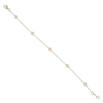 9ct Yellow Gold 0.50ct Brilliant Cut Lab Grown Diamond Fancy Bracelet 8.5"