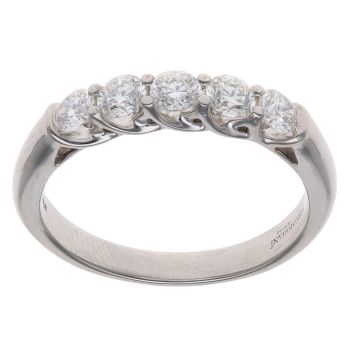 Platinum 1.00ct Brilliant Cut Diamond Five Stone Ring