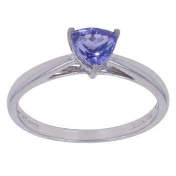 18ct White Gold Tanzanite Single Stone Ring