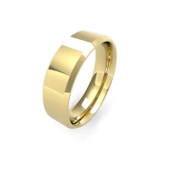 9ct Yellow Gold 6mm Soft Chamfered Edge Wedding Band