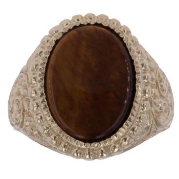 9ct Yellow Gold Tiger's Eye Signet Ring