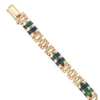9ct Yellow Gold Synthetic Abalone Bracelet 8"