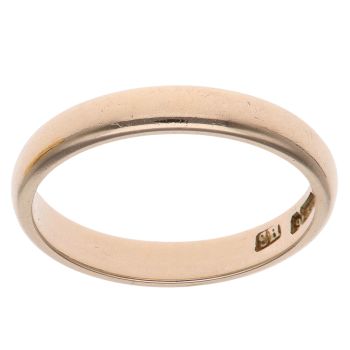 9ct Yellow Gold Plain Wedding Band 3.13mm