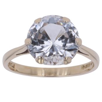 9ct Yellow Gold Cubic Zirconia Single Stone Ring
