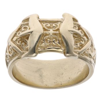 9ct Yellow Gold Patterned Buckle Ring