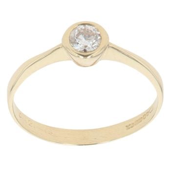 18ct Yellow Gold 0.25ct Brilliant Cut Diamond Solitaire Ring