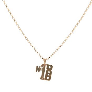 9ct Yellow Gold No 1 Dad Pendant and Belcher Chain 16"