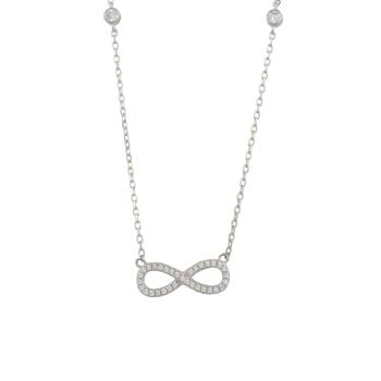 Sterling Silver Infinity Bezel Cubic Zirconia Necklace