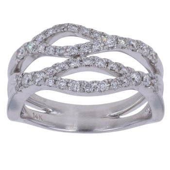 14ct White Gold 0.50ct Brilliant Cut Diamond Fancy Wave Ring