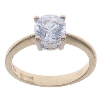 9ct Yellow Gold Cubic Zirconia Single Stone Ring