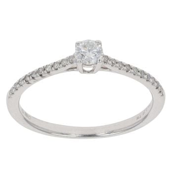 9ct White Gold 0.25ct Brilliant Cut Diamond Solitaire Ring