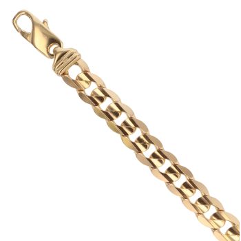 14ct Yellow Gold Curb Bracelet 8"