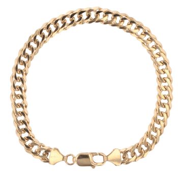 9ct Yellow Gold Double Curb Barcelet 8.5"