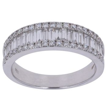 18ct White Gold 1.25ct Brilliant and Baguette Cut Diamond Fancy Ring
