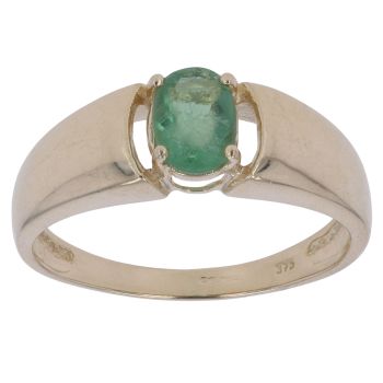 9ct Yellow Gold Green Fluorite Single Stone Ring