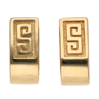 18ct Yellow Gold Patterned Clip Stud Earrings