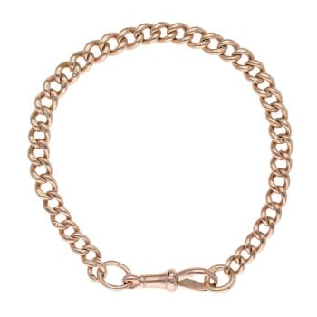 9ct Rose Gold Albert Bracelet 8"