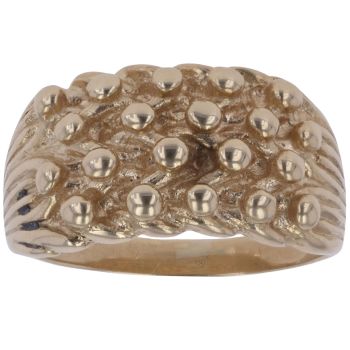 9ct Yellow Gold Four Row Keeper Ring