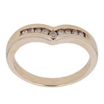 9ct Yellow Gold 0.15ct Diamond Wishbone Ring