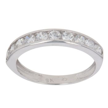 9ct White Gold Cubic Zirconia Half Eternity Ring