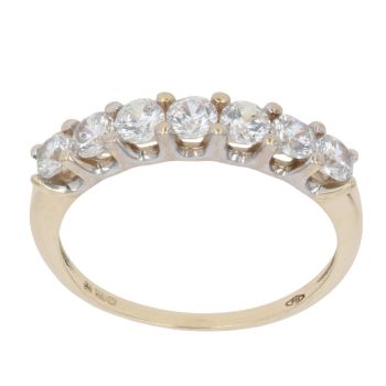 9ct Yellow Gold Cubic Zirconia Half Eternity Ring