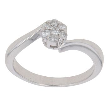 9ct White Gold 0.15ct Brilliant Cut Diamond Cluster Ring