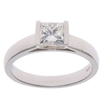 18ct White Gold 0.75ct Princess Cut Diamond Solitaire Ring